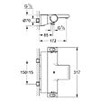GROHE - Grohe Set bain/douche mitigeur thermostatique cascade + Douchette Stick 1 jet, support mural, flexible, Chrome (34467001-CUBESTICK) - vignette