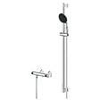GROHE - Precision Flow Set de douche avec mitigeur thermostatique + Douchette + Barre 90 cm, chrome (G34805001) - vignette