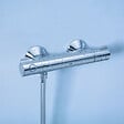 GROHE - Grohe Grohtherm 800 Set Mitigeur thermostatique douche 1/2" + Douchette 2 jets + Barre de douche 60cm + Flexible (G34565002) - vignette