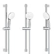 GROHE - Grohe Grohtherm 800 Set Mitigeur thermostatique douche 1/2" + Douchette 2 jets + Barre de douche 60cm + Flexible (G34565002) - vignette