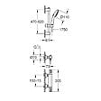 GROHE - Grohe Grohtherm 800 Set Mitigeur thermostatique douche 1/2" + Douchette 2 jets + Barre de douche 60cm + Flexible (G34565002) - vignette