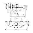 HANSGROHE - Hansgrohe Ecostat Set Mitigeur Thermostatique bain/douche + Douchette à main XXL 105mm 3 jets, flexible douche 160cm, barre 65cm - vignette