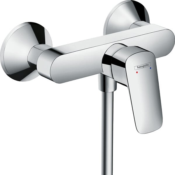 HANSGROHE - Set de douche Mitigeur Logis + Douchette � main 1 jet + Flexible + Support mural, Chrome (71600000-PORTER) - large