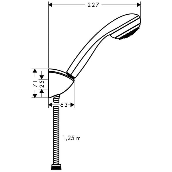 HANSGROHE - Set de douche Mitigeur Logis + Douchette � main 1 jet + Flexible + Support mural, Chrome (71600000-PORTER) - large