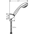 HANSGROHE - Set de douche Mitigeur Logis + Douchette � main 1 jet + Flexible + Support mural, Chrome (71600000-PORTER) - vignette