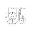 GROHE - Essence mitigeur monocommande 3 sorties avec inverseur, gris foncé brossé (G24092AL1) - vignette