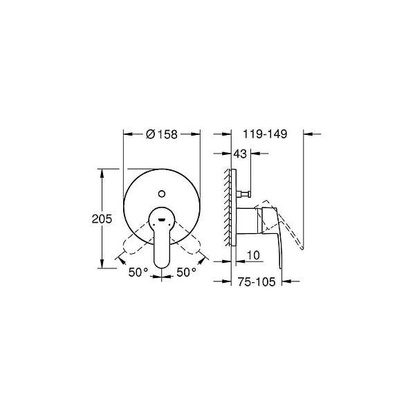 GROHE - Eurostyle Cosmopolitan Mitigeur mécanique 2 sorties avec inverseur (24052002) - large