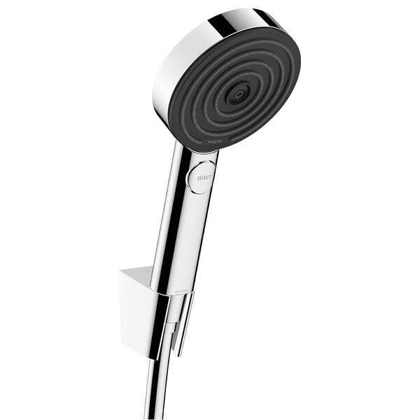 HANSGROHE - Hansgrohe Ecostat Mitigeur thermostatique douche + Douchette à main XXL 105mm 3 jets, Flexible de douche 125cm, support mural - large
