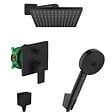 HANSGROHE - Hansgrohe Vernis Shape Pulsify Set de douche tout en 1 avec Douche de tête 230 XXL + Douchette à main 3 jets, Noir mat - vignette