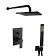 SWISS AQUA TECHNOLOGIES - Swiss Aqua Technologies by Paffoni Set de douche tout en 1 avec douche de tête 20cm + Douchette 1 jet, Noir mat (SATBSBW215-SET) - vignette