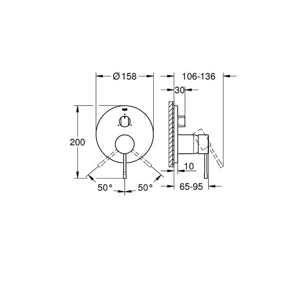 GROHE - Grohe Essence Mitigeur monocommande 3 sorties avec inverseur et cartouche céramique, Chrome (24169001) - large