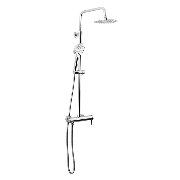 SWISS AQUA TECHNOLOGIES - Swiss Aqua Technologies Set de douche avec mitigeur mécanique + Douche de tête 200mm +  Douchette 3 jets, Chrome (SATSSPK) - large