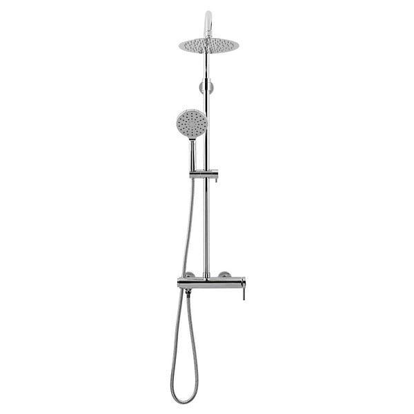 SWISS AQUA TECHNOLOGIES - Swiss Aqua Technologies Set de douche avec mitigeur mécanique + Douche de tête 200mm +  Douchette 3 jets, Chrome (SATSSPK) - large