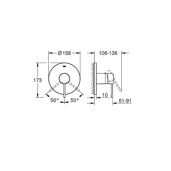 GROHE - Grohe Essence Mitigeur monocommande douche pour Rapido SmartBox supersteel (24057DC1) - large