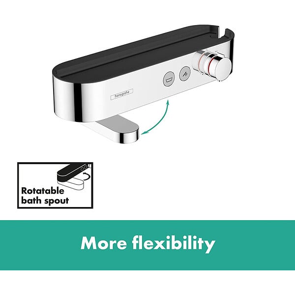 HANSGROHE - Hansgrohe ShowerTablet Select Set Mitigeur Thermostatique douche/bain + Douchette 105mm 3 jets + Flexible douche 160cm + Barre 65cm - large