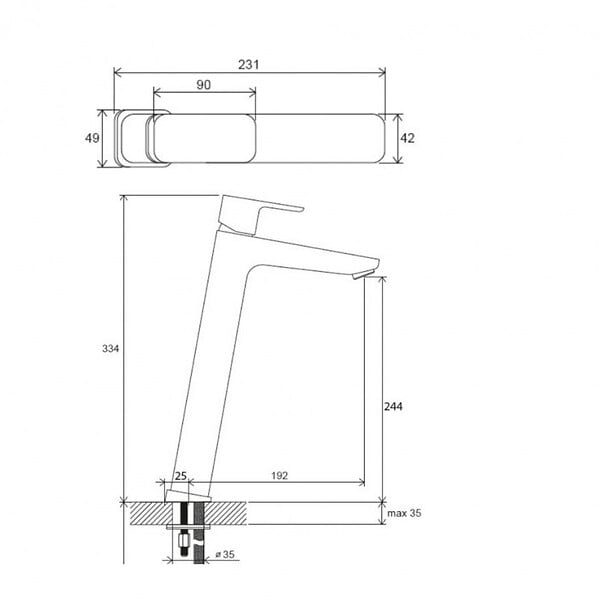RAVAK - Ravak 10° Mitigeur XL pour lavabo avec ExtraComfort Zone 244 mm, Chrome (X070130) - large