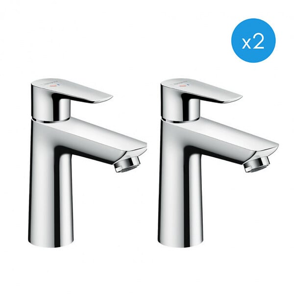 HANSGROHE - Talis E 110 Lot de 2 mitigeurs de lavabo CoolStart sans tirette ni vidage (71714000-DUO) - large