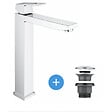 GROHE - Eurocube Set Mitigeur monocommande 1/2" LavaboTaille XL + Bonde clic clac Grohe pour lavabo avec trop-plein (23406000-CLICCLAC) - vignette