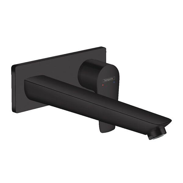 HANSGROHE - Hansgrohe Talis E Set Mitigeur monocommande lavabo encastré mural Noir mat, Bonde à écoulement libre, Corps encastré 71734670-SET - large