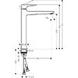 HANSGROHE - Metropol Mitigeur de lavabo 260 poignée manette, bonde Push-Open, Noir mat (32512670) - vignette