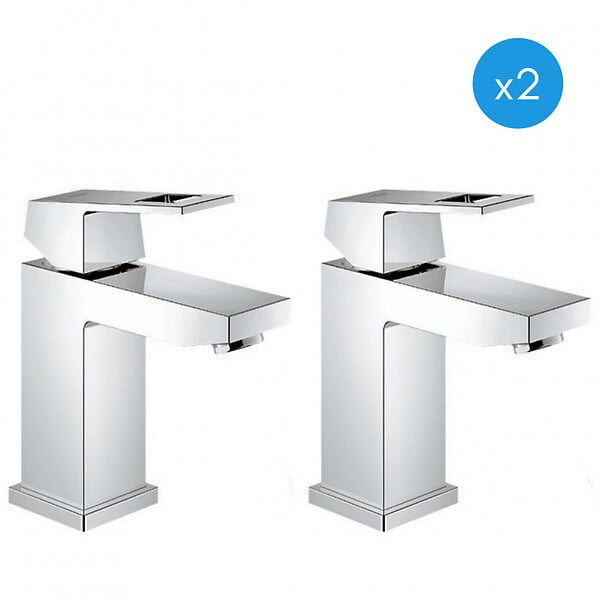 GROHE - Grohe Eurocube - Lot de 2 mitigeurs monocommande 1/2" LavaboTaille S (2313200E-DUO) - large
