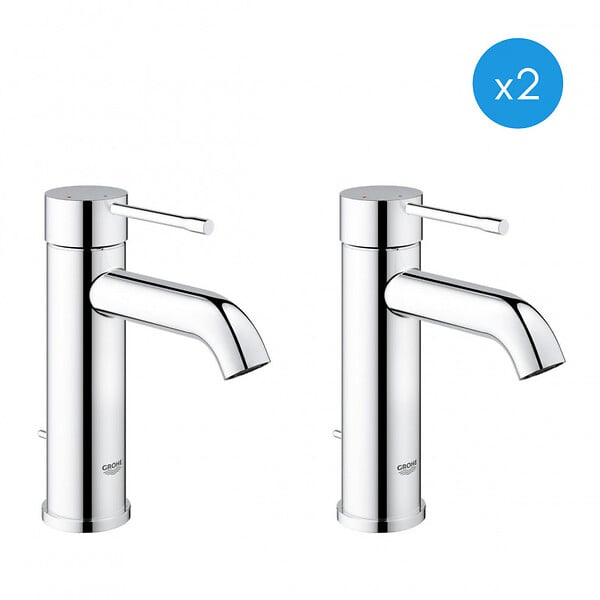 GROHE - Grohe Essence - Lot de 2 Mitigeurs monocommande 1/2" lavabo Taille S (23591001-DUO) - large