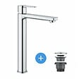 GROHE - Lineare Set Mitigeur Monocommande Lavabo Taille XL + Bonde clic clac Grohe pour lavabo avec trop-plein (23405001-CLICCLAC) - vignette