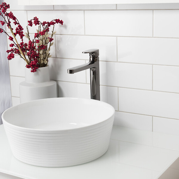SWISS AQUA TECHNOLOGIES - Swiss Aqua Technologies SAT DARK Mitigeur XL pour lavabo avec levier, Gun metal (SATBSDA285P) - large