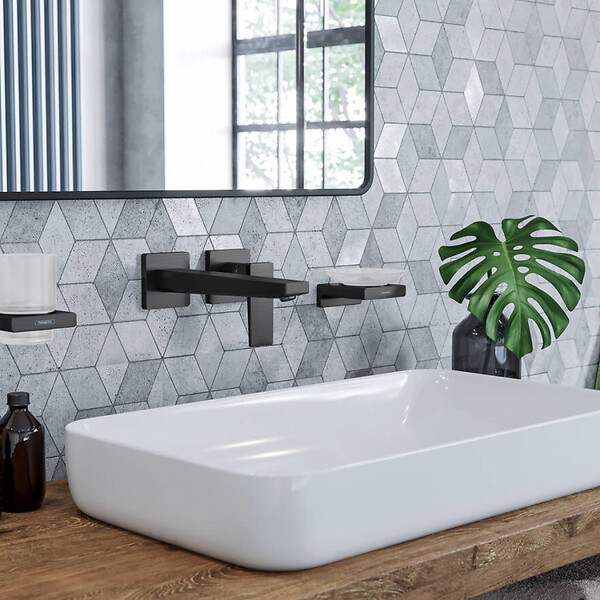 HANSGROHE - Hansgrohe Metropol Mitigeur de lavabo encastré mural, bec 225mm, poignée manette, bonde à écoulement libre (32526140) - large
