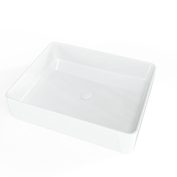 SWISS AQUA TECHNOLOGIES - Swiss Aqua Technologies Infinitio Vasque à poser 50x40 cm, sans trop-plein, Blanc brillant (SATINF5040) - large