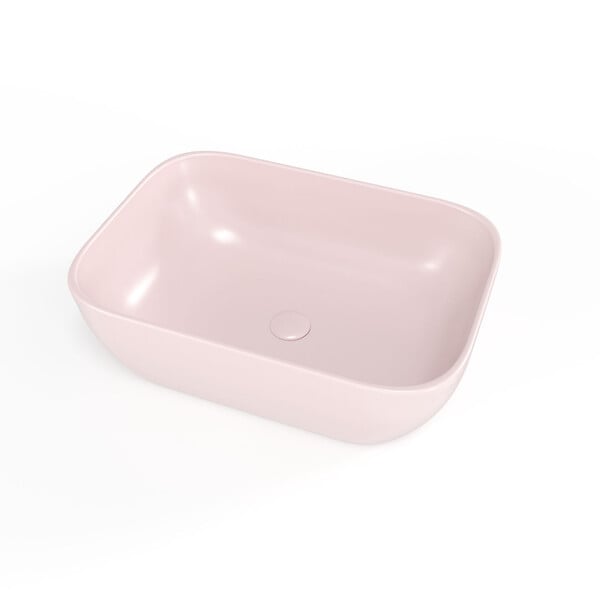 SWISS AQUA TECHNOLOGIES - Swiss Aqua Technologies Infinitio Vasque à poser 45,5 x 32,5 x 13,5 cm, sans trop-plein, Rose mat (SATINF4532PM) - large