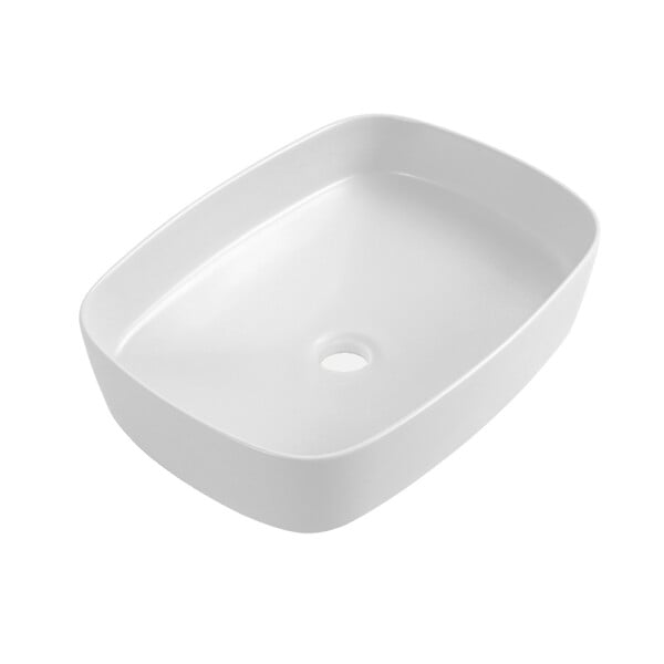 CERAMIA - Ceramia Vasque à poser rectangulaire 50 x 37,5 x 13,5 cm sans trop-plein blanc mat PixL (CEPX4937WM) - large