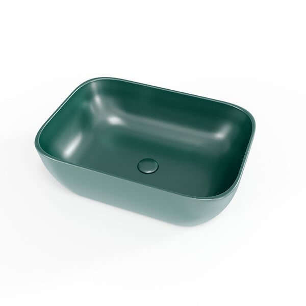 SWISS AQUA TECHNOLOGIES - Vasque à poser 45,5 x 32,5 x 13,5 cm sans trop-plein vert foncé mat Infinitio SAT (SATINF4532DGEM) - large
