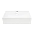 SWISS AQUA TECHNOLOGIES - Cube Way 60x42 cm lavabo suspendu en céramique avec trou pour robinetterie au milieu, sans siphon ni mitigeur, blanc (SATCW6042) - vignette