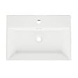 SWISS AQUA TECHNOLOGIES - Cube Way 60x42 cm lavabo suspendu en céramique avec trou pour robinetterie au milieu, sans siphon ni mitigeur, blanc (SATCW6042) - vignette