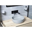 SWISS AQUA TECHNOLOGIES - Swiss Aqua Technologies Set vasque à poser 39x39x12cm sans trop-plein, bonde à écoulement libre Infinitio gris mat SetSATINF-gris - vignette