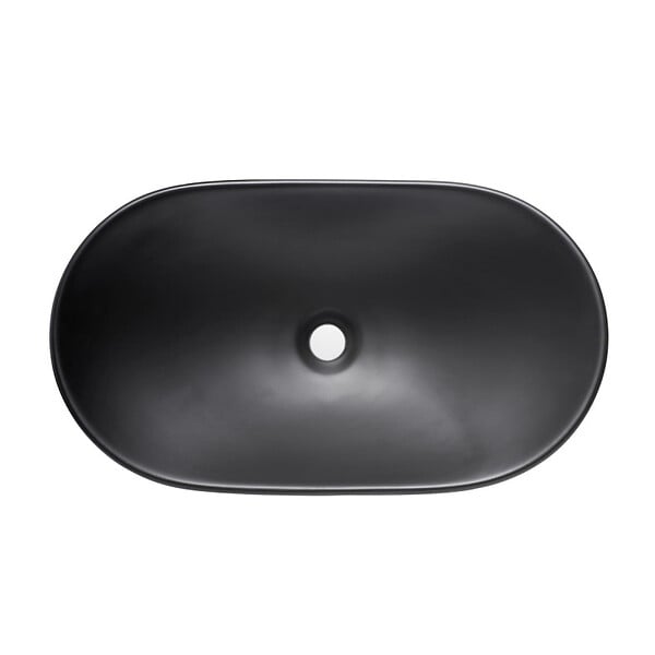 SWISS AQUA TECHNOLOGIES - Swiss Aqua Technologies Infinitio Vasque à poser 61,5x36 cm ovale, sans trop-plein, Noir mat (SATINF61536BKM) - large
