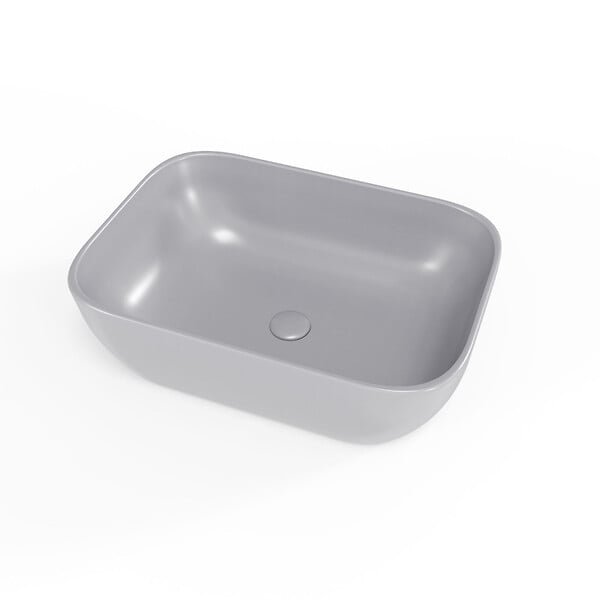 SWISS AQUA TECHNOLOGIES - Swiss Aqua Technologies Infinitio Vasque à poser 45,5 x 32,5 x 13,5 cm, sans trop-plein, Gris mat (SATINF4532LGRM) - large