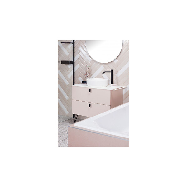 SWISS AQUA TECHNOLOGIES - Swiss Aqua Technologies Set vasque à poser 39x39x12cm sans trop-plein + bonde à écoulement libre Infinitio blanc SetSATINF-blanc - large