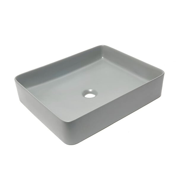 SWISS AQUA TECHNOLOGIES - Swiss Aqua Technologies Infinitio Vasque à poser 50 x 40 x 11 cm, sans trop-plein, Gris mat (SATINF5040LGRM) - large