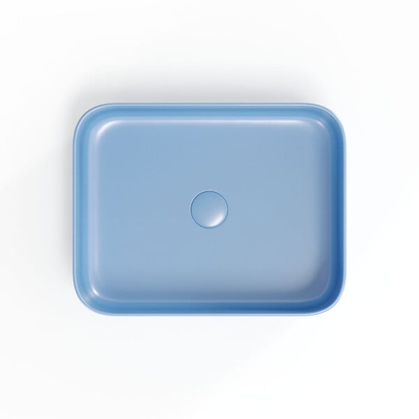 SWISS AQUA TECHNOLOGIES - Infinitio Vasque à poser 50x39 cm, sans trop-plein, Bleu mat (SATINF5039LBLM) - large