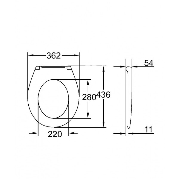 GROHE - Bau Ceramic Siège WC, blanc (39492000) - large