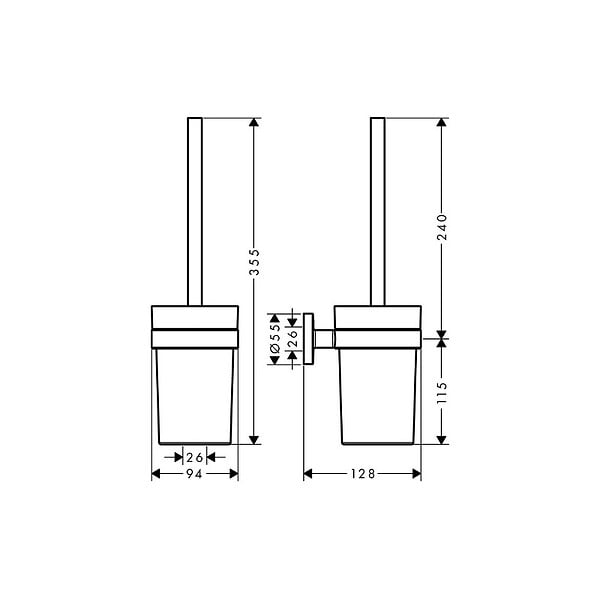 HANSGROHE - Hansgrohe Logis Universal Brosse WC, Chrome (LM-41722000) - large
