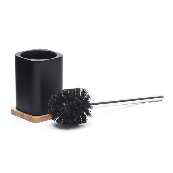 OPTIMA - Hombre Brosse de toilette en polyrésine et bois de bambou, Noir (HOM37) - large
