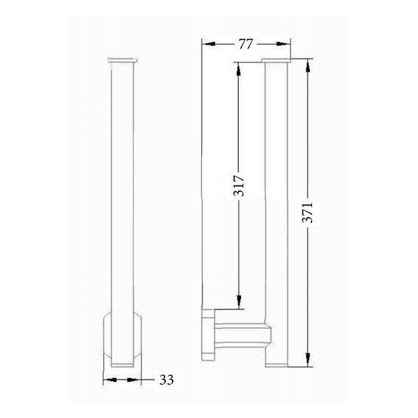 OPTIMA - Cube Way Porte-papier toilette mural en laiton, Chrome (SPI28) - large