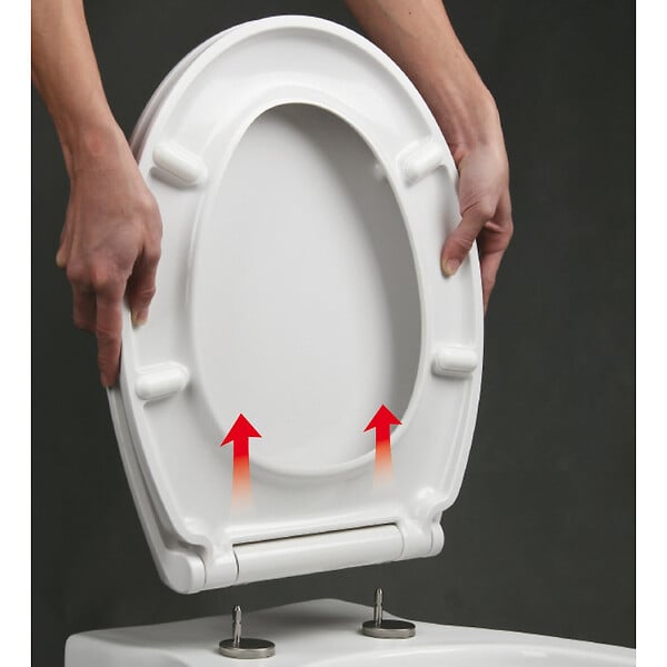 IDEVIT - Abattant WC à fermeture douce Softclose adaptable sur la plupart des cuvettes, blanc (EASY2244) - large