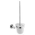 OPTIMA - Optima Cube Way Set Brosse de toilette murale + Porte-papier toilette mural, Chrome (CubeWay-SET) - vignette