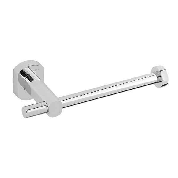 OPTIMA - Optima Cube Way Set Brosse de toilette murale + Porte-papier toilette mural, Chrome (CubeWay-SET) - large
