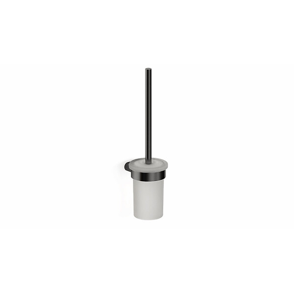 SWISS AQUA TECHNOLOGIES - Swiss Aqua Technologies Simply R PVD Brosse WC murale avec support en verre, Gun métal (SATDSIMR37GM) - large