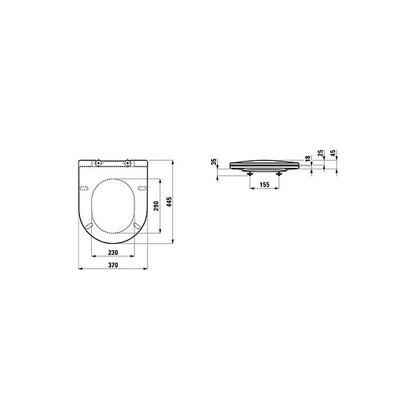 LAUFEN - Laufen Pro SLIM, abattant WC, Blanc (H8989660000001) - large